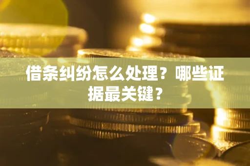 北京借条纠纷怎么处理？哪些证据最关键？